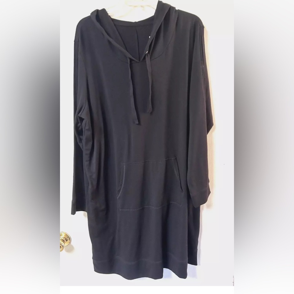 Xersion Black Athleisure Pullover Hoodie Dress Plus 1X Comfy Casual